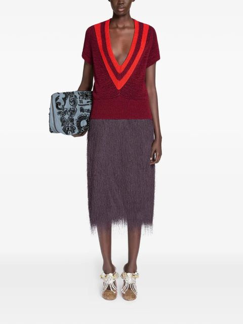 DRIES VAN NOTEN V-neck sweater - Red - zdjęcie produktu nr 2