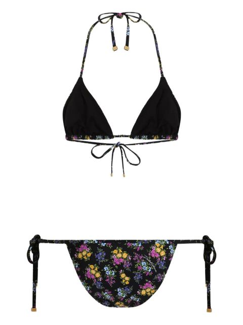 Dolce & Gabbana floral-print triangle bikini set - Black - zdjęcie produktu nr 2
