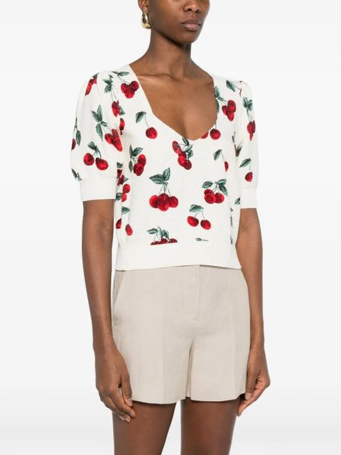 TWINSET cherry-print sweater - Neutrals