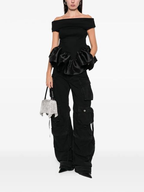 Marques'Almeida off-shoulder peplum top - Black - zdjęcie produktu nr 2