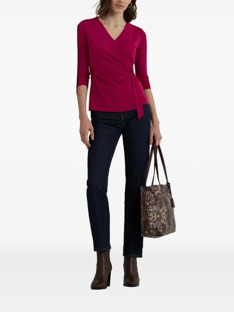 Lauren Ralph Lauren wrap-belted knitted blouse - Pink - zdjęcie produktu nr 2