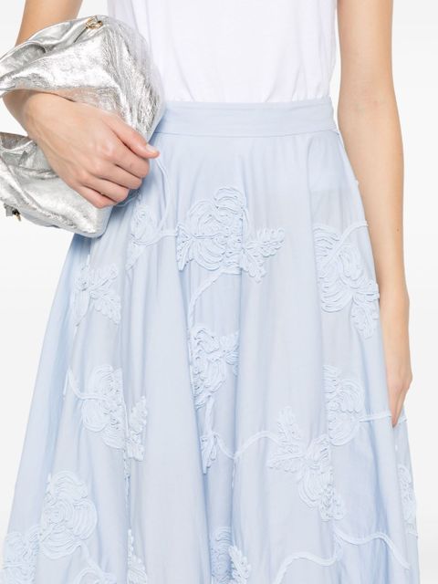 ROTATE BIRGER CHRISTENSEN floral-appliqué maxi skirt - Blue