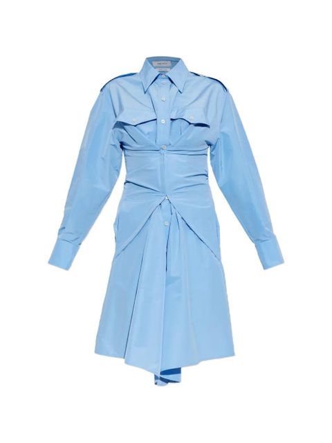 Alexander McQueen gathered asymmetric dress - Blue - zdjęcie produktu nr 1