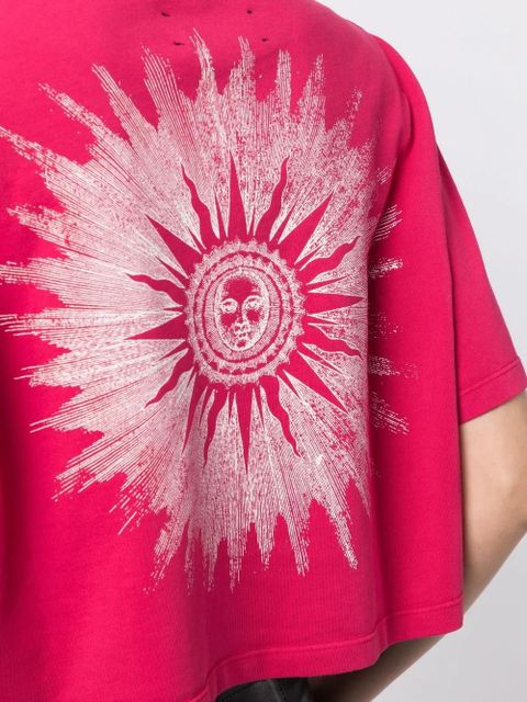 AMIRI logo-print cropped T-shirt - Pink - zdjęcie produktu nr 2