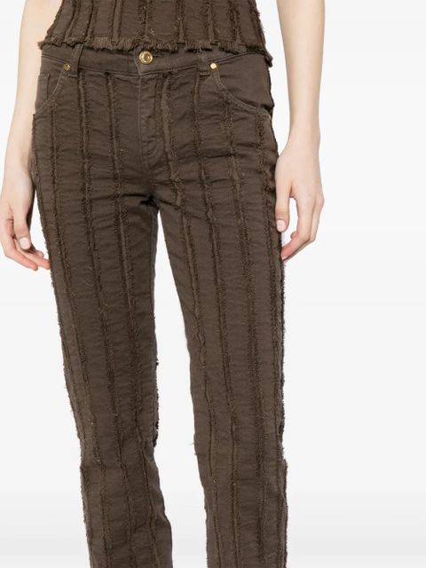 Blumarine striped straight-leg trousers - Brown
