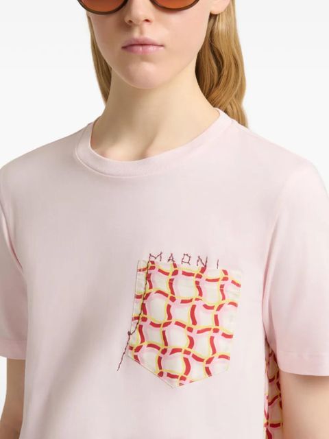 Marni printed pocket back T-shirt - Pink