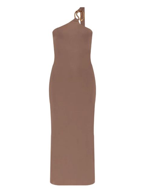 Cult Gaia Chani asymmetric neckline midi dress - Brown - zdjęcie produktu nr 1