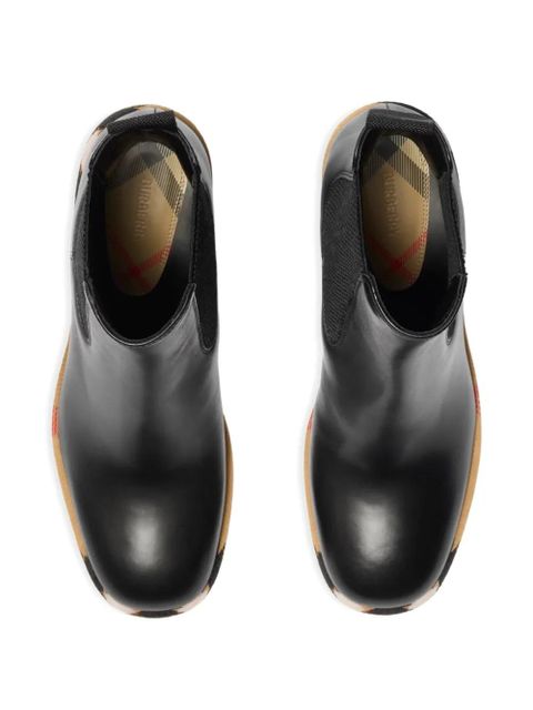 Burberry 85mm check-trim boots - Black - zdjęcie produktu nr 2