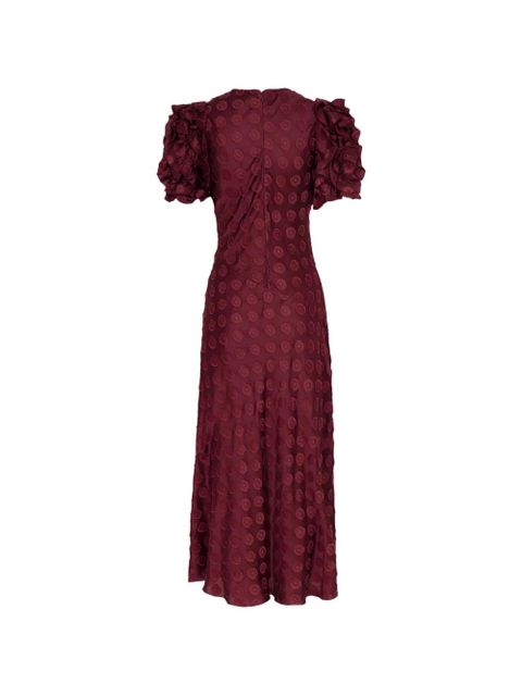 Ulla Johnson Elvia ruffled coupé-dots dress - Red - zdjęcie produktu nr 2