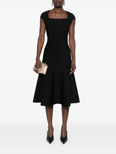 Alexander McQueen flared-hem midi dress - Black - zdjęcie produktu nr 2