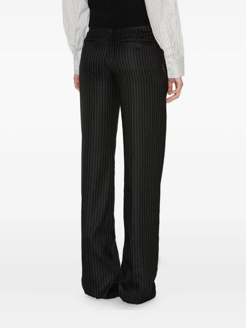 ISABEL MARANT pinstripe metal-detail trousers - Black