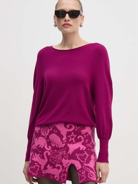 Twinset sweter damski kolor fioletowy lekki 242TP3500