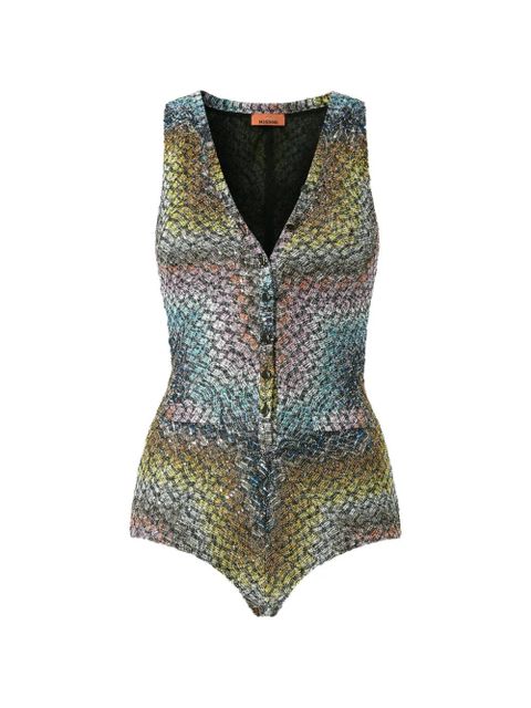 Missoni V-neck swimsuit - Blue - zdjęcie produktu nr 1