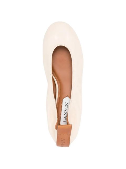Lanvin logo leather ballerina flats - Neutrals