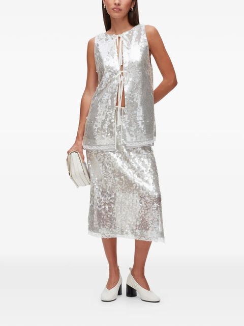 3.1 Phillip Lim sequined ribbon top - Silver - zdjęcie produktu nr 2
