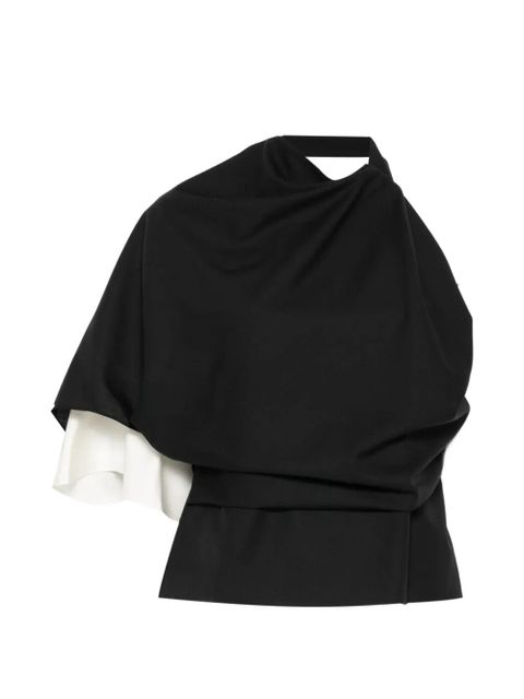 Róhe draped one-shoulder top - Black - zdjęcie produktu nr 1