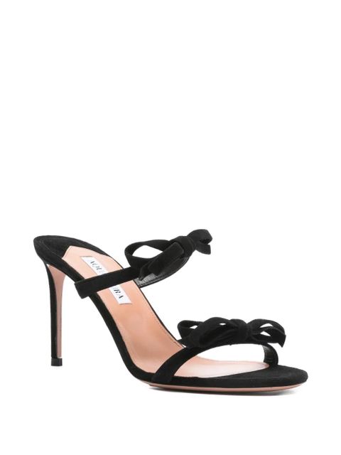Aquazzura 100mm Soave bow-embellished stiletto sandals - Black - zdjęcie produktu nr 2