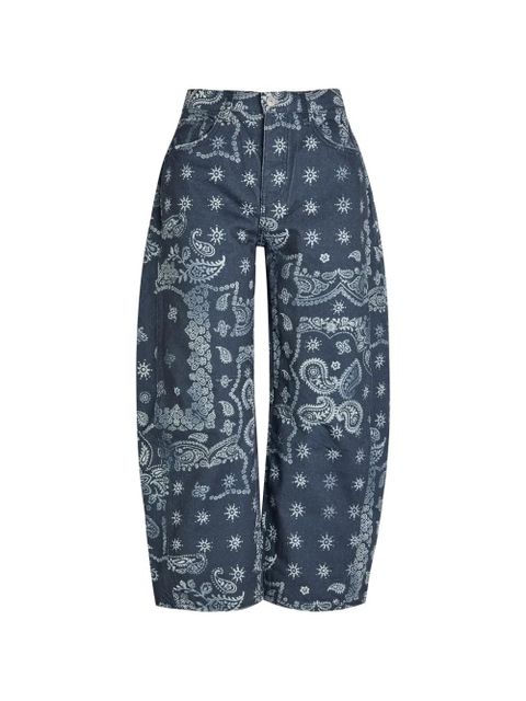 Free People We the Free Good Luck printed barrel jeans - Blue - zdjęcie produktu nr 1
