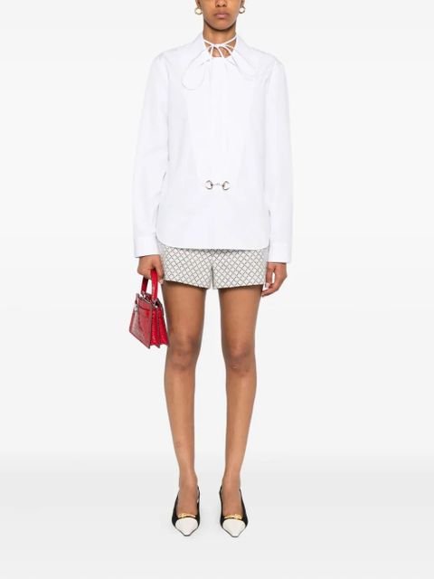 Gucci horsebit tie-neck shirt - White
