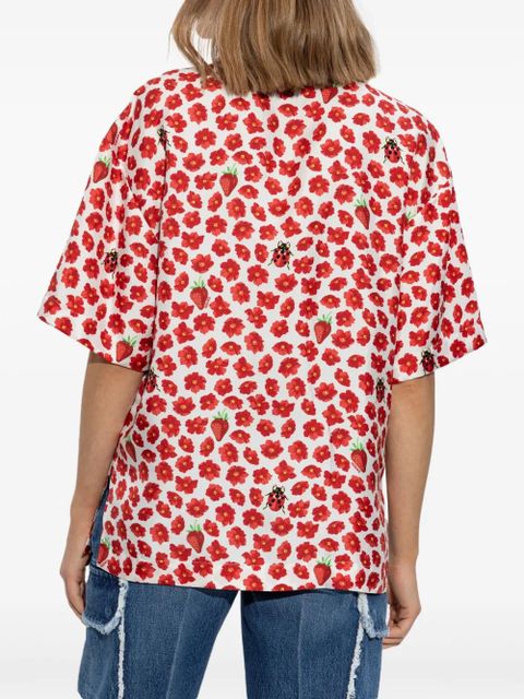 Versace Strawberry Garden silk shirt - White