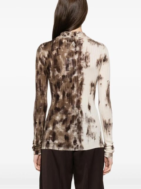 The Attico tie-dye polo top - Neutrals