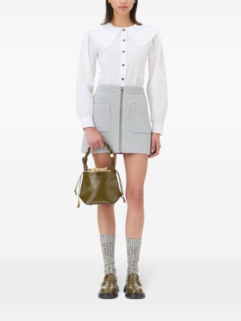 GANNI zip-up knit skirt - Grey