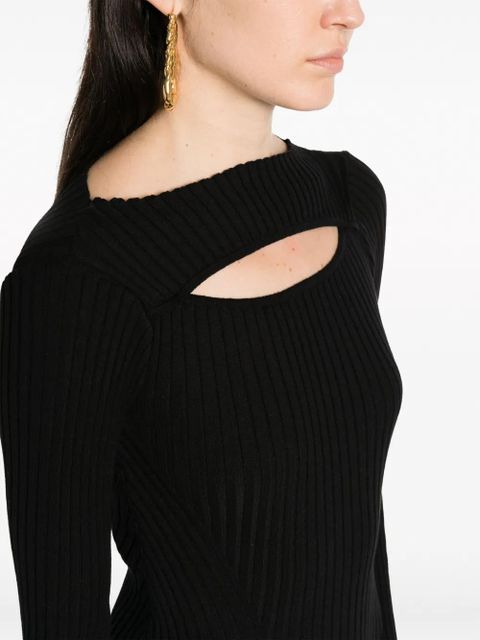 ANINE BING Lora cut-out ribbed dress - Black