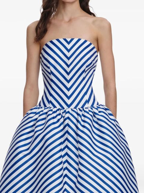 Self-Portrait striped midi dress - Blue