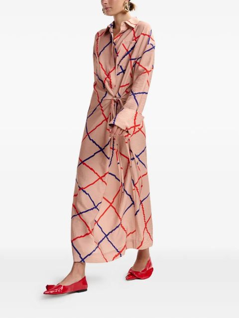 Essentiel Antwerp checked maxi dress - Pink