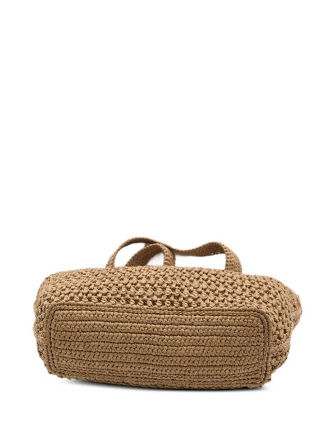 Tod's crochet raffia shopping bag - Neutrals