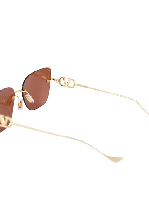 Valentino Garavani VLogo rimless square-frame sunglasses - Gold
