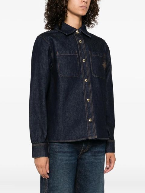 Casablanca embroidered-logo denim shirt - Blue