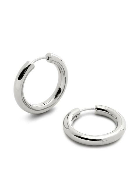 Monica Vinader Medium Essentials Click tube hoop earrings - Silver - zdjęcie produktu nr 1