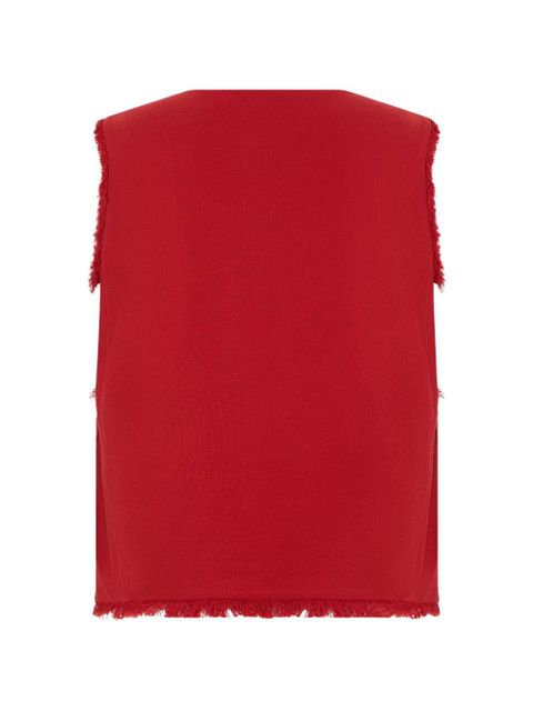 Max Mara frayed-edge button-up gilet - Red - zdjęcie produktu nr 2