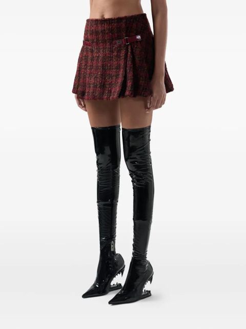 GCDS buckle check skirt - Red
