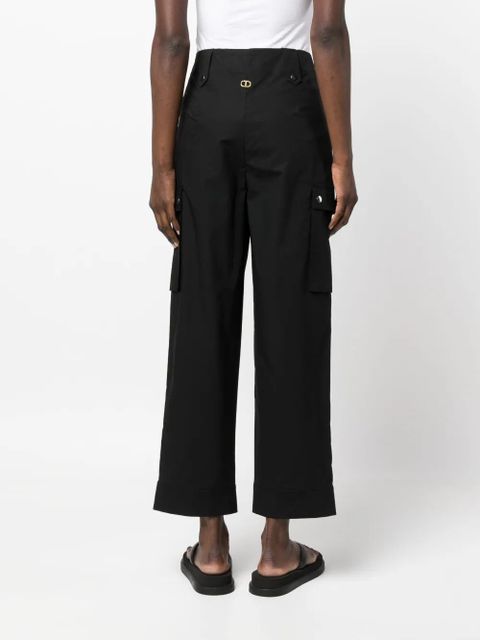 TWINSET cropped straight-leg trousers - Black