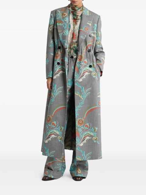 ETRO floral-print fringed waistcoat - Grey
