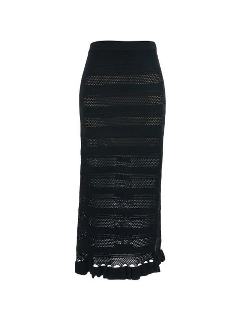 TWINSET ruffled-detail skirt - Black - zdjęcie produktu nr 2