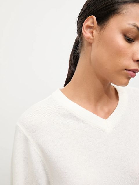 Answear.LAB sweter z wełny merino z szalem damski kolor beżowy lekki