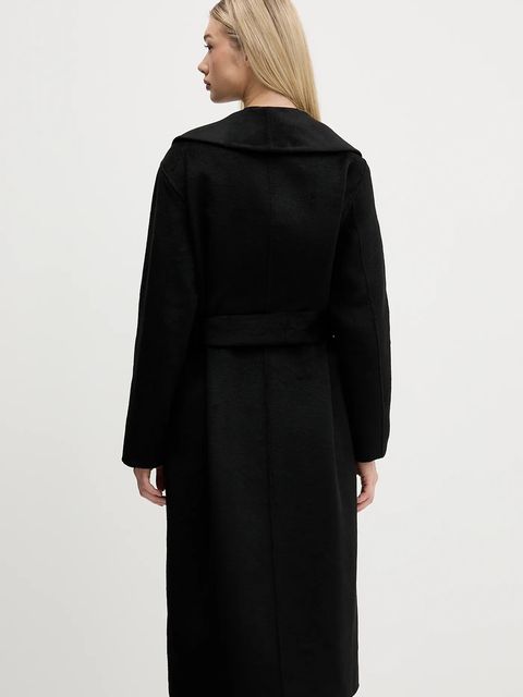 HUGO płaszcz z wełną kolor czarny 50546753