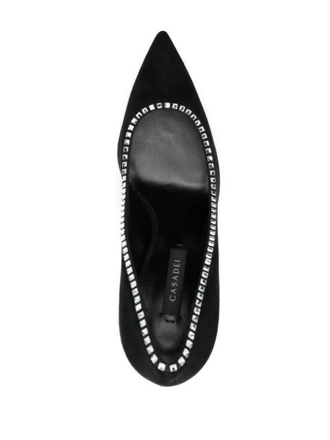 Casadei 100mm crystal-embellished pumps - Black
