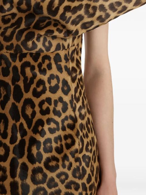 KHAITE off-shoulder leopard top - Brown