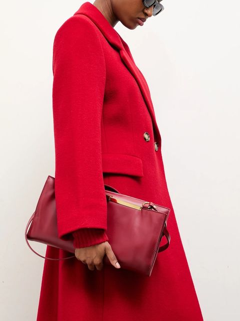 Answear.LAB płaszcz wełniany kolor czerwony