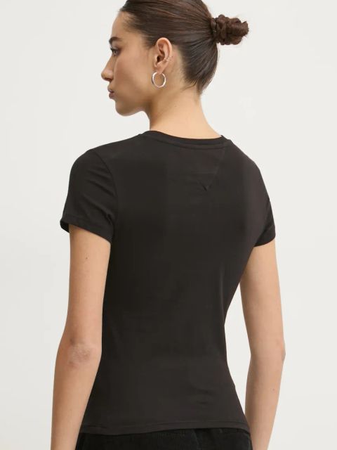 Tommy Jeans t-shirt bawełniany damski kolor czarny DW0DW20459