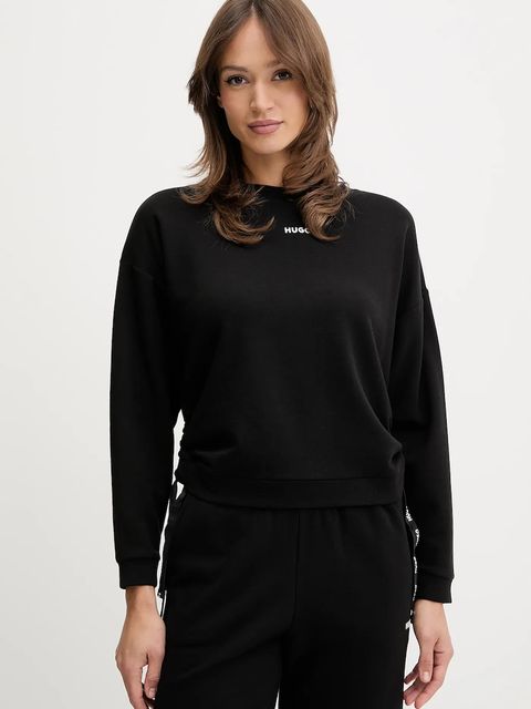 HUGO bluza CASUAL_SWEATSHIRT damska kolor czarny gładka 50556884 - zdjęcie produktu nr 1