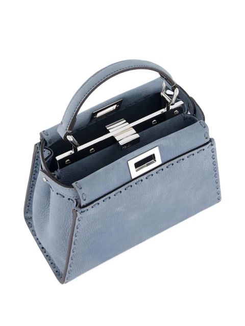 FENDI mini Selleria Peekaboo leather shoulder bag - Blue