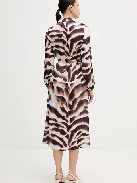 Marc Aurel sukienka kolor brązowy midi prosta 6576-1000-24817