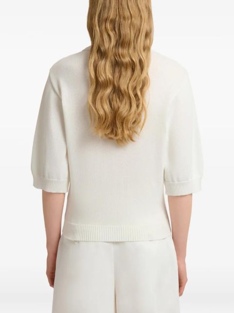 Marni floral zip cardigan - White