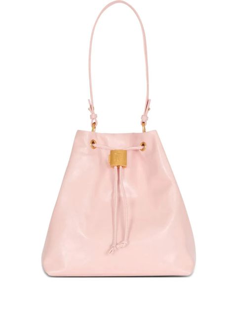 Balmain chain drawstring leather backpack - Pink - zdjęcie produktu nr 1