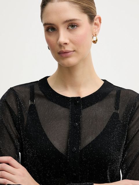 United Colors of Benetton kardigan damski kolor czarny lekki 33UXD500Y